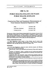 Construction Plant and Equipment (Harmonisation of Noise Emission Standards) Regulations 1988