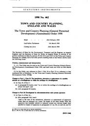 Town and Country Planning (General Permitted Development) (Amendment) Order 1998