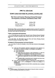 Town and Country Planning (General Permitted Development) (Scotland) Amendment Order 1998. (S.66)