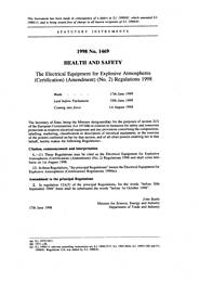 Electrical Equipment for Explosive Atmospheres (Certification) (Amendment) (No 2) Regulations 1998