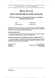 Town and Country Planning (Use Classes) (Scotland) Amendment Order 1998. (S.62)