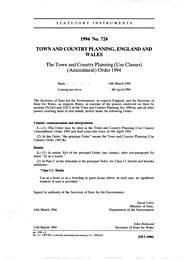 Town and Country Planning (Use Classes) (Amendment) Order 1994