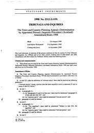 Town and Country Planning Appeals (Determination by Appointed Person) (Inquiries Procedure) (Scotland) Amendment Rules 1998. (S.119)