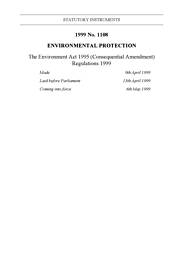 Environment Act 1995 (Consequential Amendment) Regulations 1999