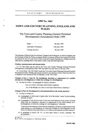 Town and Country Planning (General Permitted Development) (Amendment) Order 1999
