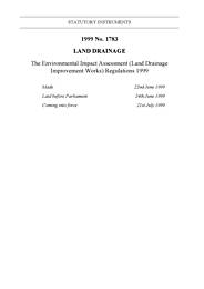 Environmental Impact Assessment (Land Drainage Improvement Works) Regulations 1999
