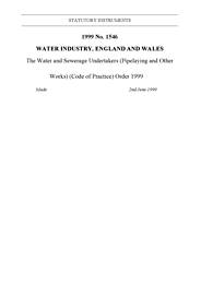Water and Sewerage Undertakers (Pipelaying and Other Works) (Code of Practice) Order 1999
