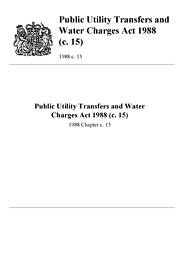 Public Utility Transfer and Water Charges Act 1988