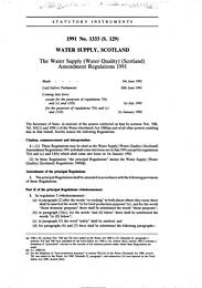 Water Supply (Water Quality) (Scotland) Amendment Regulations 1991 (S.129)