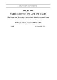 Water and Sewerage Undertakers (Pipelaying and Other Works) (Code of Practice) Order 1999