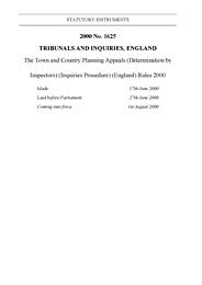 Town and Country Planning Appeals (Determination by Inspectors) (Inquiries Procedure) (England) Rules 2000
