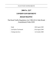 Road Traffic Regulation Act 1984 (GLA Side Roads Amendment) Order 2000