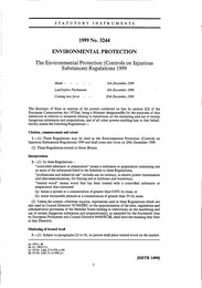 Environmental Protection (Controls on Injurious Substances) Regulations 1999
