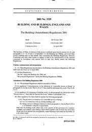 Building (Amendment) Regulations 2001