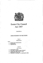 Exeter City Council Act 1987. Ch xi