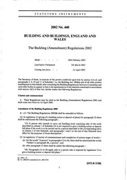 Building (Amendment) Regulations 2002 (Includes corrections dated March 2002)