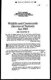 Wildlife and Countryside (Service of Notices) Act 1985