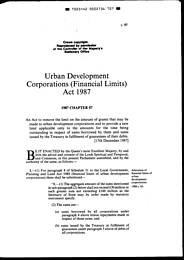 Urban Development Corporations (Financial Limits) Act 1987