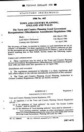 Town and Country Planning (Local Government Reorganisation) (Miscellaneous Amendments) Regulations 1986