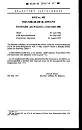 Derelict Land Clearance Areas Order 1982