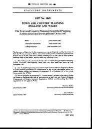 Town and Country Planning (Simplified Planning Zones) (Excluded Development) order 1987