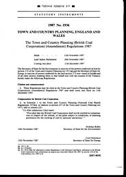 Town and Country Planning (British Coal Corporation) (Amendment) Regulations 1987