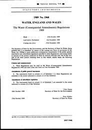 Water (Consequential Amendments) Regulations 1989