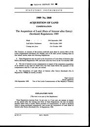 Acquisition of Land (Rate of Interest After Entry) (Scotland) Regulations 1989