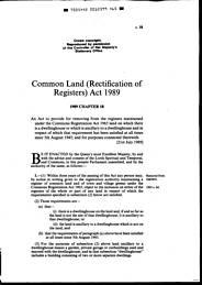 Common Land (Rectification of Registers) Act 1989