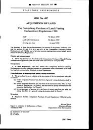 Compulsory Purchase of Land (Vesting Declarations) Regulations 1990