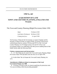 Town and Country Planning (Blight Provisions) Order 1990