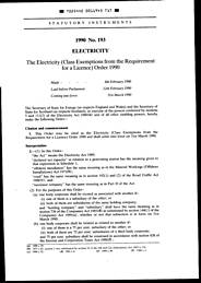 Electricity (Class Exemptions from the Requirement for a Licence) Order 1990
