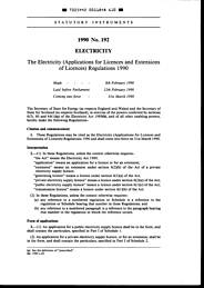 Electricity (Applications for Licences and Extensions of Licences) Regulations 1990