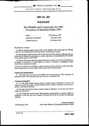 Wildlife and Countryside Act 1981 (Variation of Schedule) Order 1991