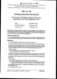 Control of Pollution (Silage, Slurry and Agricultural Fuel Oil) Regulations 1991