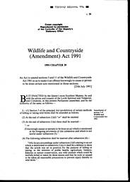 Wildlife and Countryside (Amendment) Act 1991