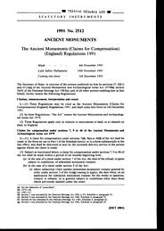Ancient Monuments (Claims for Compensation) (England) Regulations 1991
