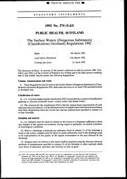 Surface Waters (Dangerous Substances) (Classification) (Scotland) Regulations 1992 (S.63)