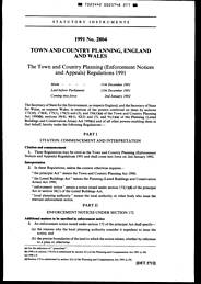 Town and Country Planning (Enforcement Notices and Appeals) Regulations 1991