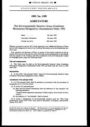 Environmentally Sensitive Areas (Cambrian Mountains) Designation (Amendment) Order 1992