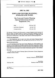 Town and Country Planning (Special Enforcement Notices) Regulations 1992