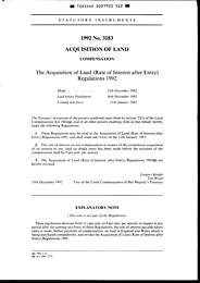 Acquisition of Land (Rate of Interest After Entry) Regulations 1992