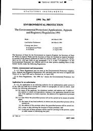 Environmental Protection (Applications, Appeals and Registers) regulations 1991