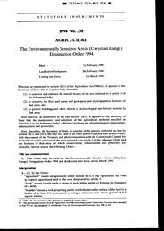 Environmentally Sensitive Areas (Clwydian Range) Designation Order 1994