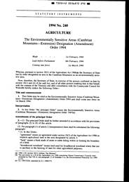 Environmentally Sensitive Areas (Cambrian Mountains - Extension) Designation (Amendment) Order 1994