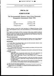 Environmentally Sensitive Areas (Lleyn Peninsula) Designation (Amendments) Order 1994