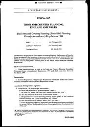 Town and Country Planning (Simplified Planning Zones) (Amendment) Regulations 1994