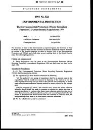Environmental Protection (Waste Recycling Payments) (Amendment) Regulations 1994