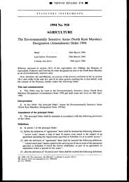 Environmentally Sensitive Areas (North Kent Marshes) Designation (Amendment) Order 1994