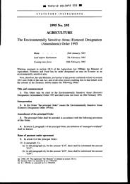 Environmentally Sensitive Areas (Exmoor) Designation (Amendment) Order 1995